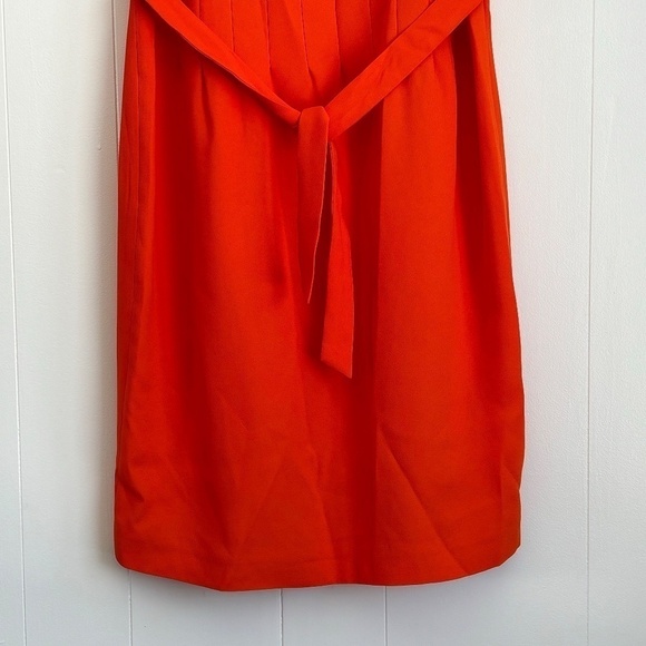 NWT Kathy Che orange fully lined dress with beautiful front pleating size 8 - Picture 10 of 12